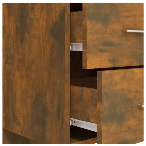 VidaXL Čelo postele so skrinkami dymový dub spracované drevo