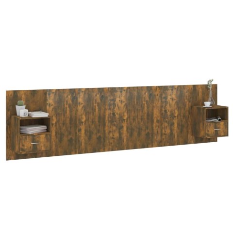 VidaXL Čelo postele so skrinkami dymový dub spracované drevo