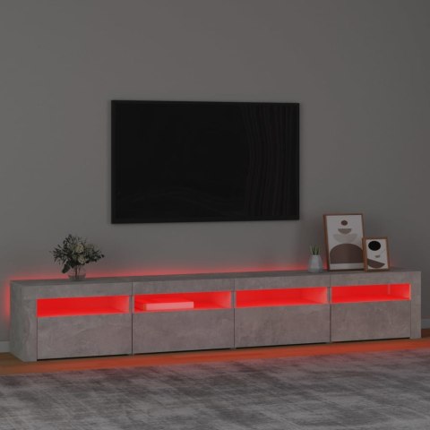 VidaXL TV skrinka s LED svetlami betónová sivá 240 x 35 x 40 cm