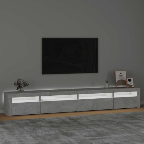 VidaXL TV skrinka s LED svetlami betónová sivá 270 x 35 x 40 cm