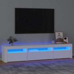 VidaXL TV skrinka s LED svetlami biela 195x35x40 cm