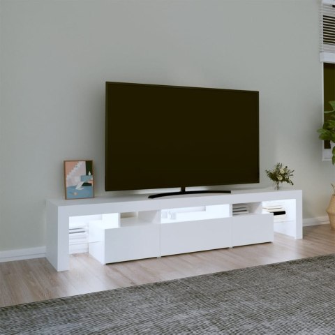 VidaXL TV skrinka s LED svetlami biela 200x36,5x40 cm