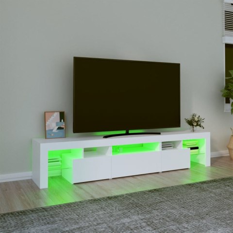 VidaXL TV skrinka s LED svetlami biela 200x36,5x40 cm