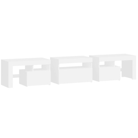 VidaXL TV skrinka s LED svetlami biela 200x36,5x40 cm