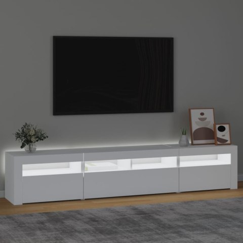 VidaXL TV skrinka s LED svetlami biela 210x35x40 cm