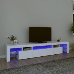 VidaXL TV skrinka s LED svetlami biela 215x36,5x40 cm