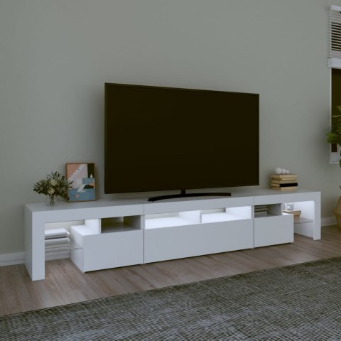 VidaXL TV skrinka s LED svetlami biela 230x36,5x40 cm