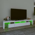 VidaXL TV skrinka s LED svetlami biela 230x36,5x40 cm