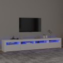 VidaXL TV skrinka s LED svetlami biela 240x35x40 cm