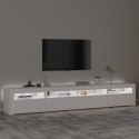 VidaXL TV skrinka s LED svetlami biela 240x35x40 cm
