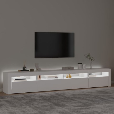 VidaXL TV skrinka s LED svetlami biela 240x35x40 cm