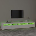 VidaXL TV skrinka s LED svetlami biela 240x35x40 cm