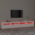 VidaXL TV skrinka s LED svetlami biela 240x35x40 cm