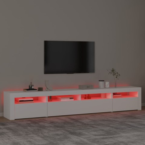 VidaXL TV skrinka s LED svetlami biela 240x35x40 cm