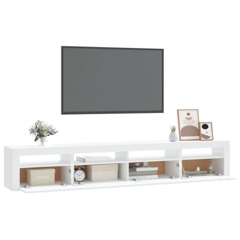 VidaXL TV skrinka s LED svetlami biela 240x35x40 cm