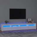 VidaXL TV skrinka s LED svetlami biela 240x35x40 cm