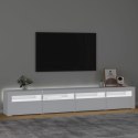 VidaXL TV skrinka s LED svetlami biela 240x35x40 cm