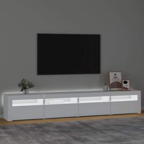 VidaXL TV skrinka s LED svetlami biela 240x35x40 cm