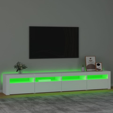 VidaXL TV skrinka s LED svetlami biela 240x35x40 cm