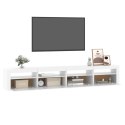 VidaXL TV skrinka s LED svetlami biela 240x35x40 cm