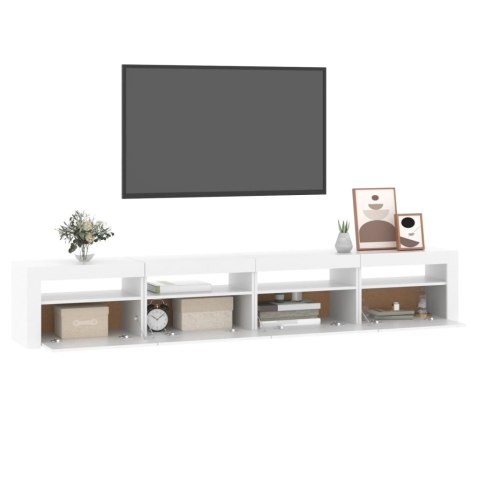 VidaXL TV skrinka s LED svetlami biela 240x35x40 cm
