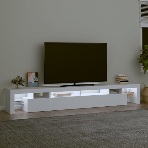 VidaXL TV skrinka s LED svetlami biela 260x36,5x40 cm