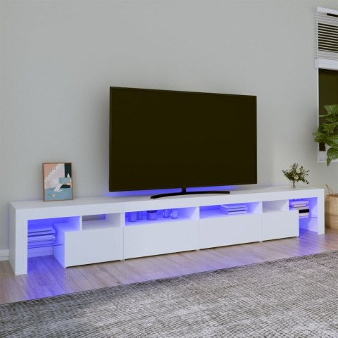 VidaXL TV skrinka s LED svetlami biela 260x36,5x40 cm