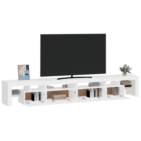 VidaXL TV skrinka s LED svetlami biela 260x36,5x40 cm