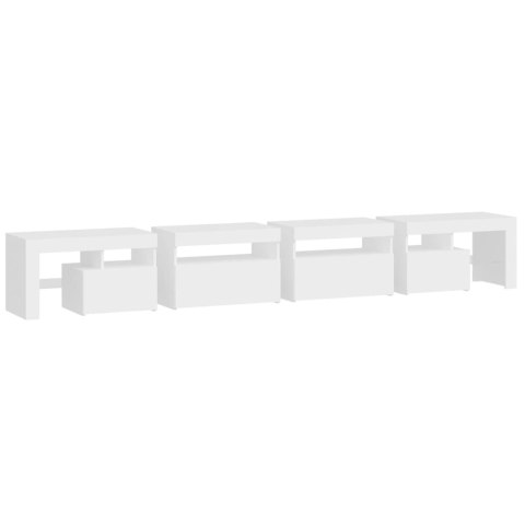 VidaXL TV skrinka s LED svetlami biela 260x36,5x40 cm