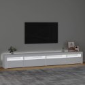 VidaXL TV skrinka s LED svetlami biela 270x35x40 cm