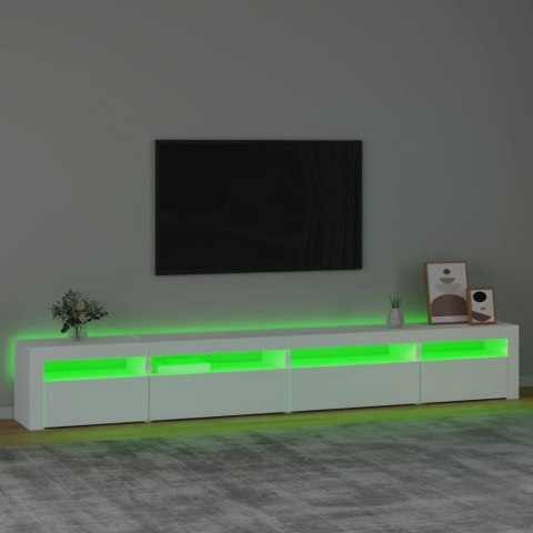 VidaXL TV skrinka s LED svetlami biela 270x35x40 cm