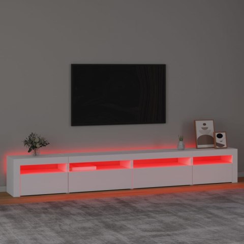 VidaXL TV skrinka s LED svetlami biela 270x35x40 cm