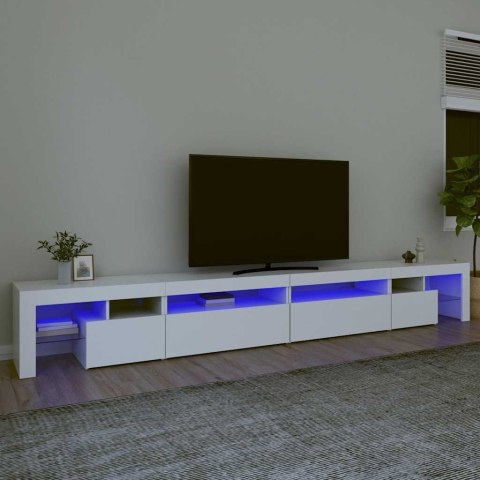 VidaXL TV skrinka s LED svetlami biela 290x36,5x40 cm