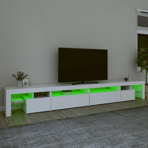 VidaXL TV skrinka s LED svetlami biela 290x36,5x40 cm