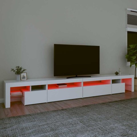 VidaXL TV skrinka s LED svetlami biela 290x36,5x40 cm