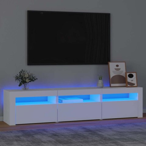 VidaXL TV skrinka s LED svetlami biely 180x35x40 cm