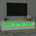 VidaXL TV skrinka s LED svetlami biely 180x35x40 cm