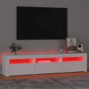 VidaXL TV skrinka s LED svetlami biely 180x35x40 cm
