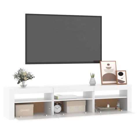 VidaXL TV skrinka s LED svetlami biely 180x35x40 cm