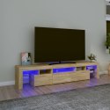 VidaXL TV skrinka s LED svetlami dub sonoma 200 x 36,5 x 40 cm