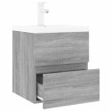VidaXL Umývadlová skrinka so vstavaným umývadlom sivá sonoma drevo