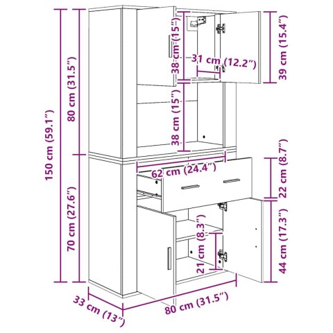 VidaXL Vysoká skrinka betónovo sivá spracované drevo