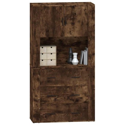 VidaXL Vysoká skrinka dymový dub spracované drevo
