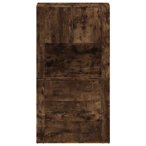 VidaXL Vysoká skrinka dymový dub spracované drevo