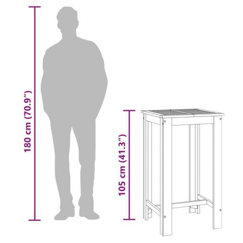 VidaXL Záhradný barový stôl 60x60x105 cm akáciové masívne drevo