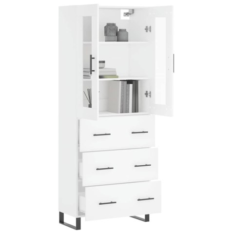 VidaXL Vysoká skrinka biela 69,5x34x180 cm spracované drevo