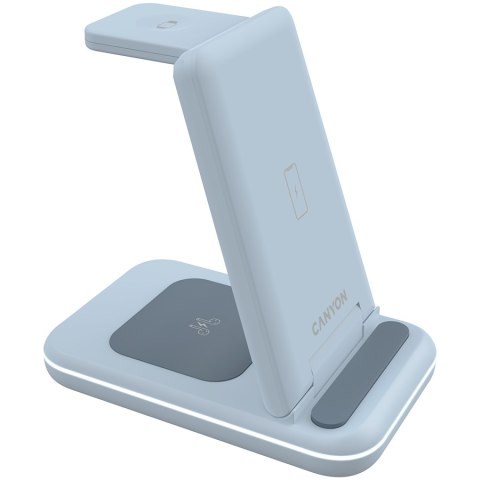 CANYON Ładowarka bezprzewodowa WS-304 15W 3w1 Niebieska