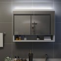 VidaXL LED kúpeľňová zrkadlová skrinka biela 80x15x60 cm MDF