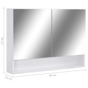 VidaXL LED kúpeľňová zrkadlová skrinka biela 80x15x60 cm MDF