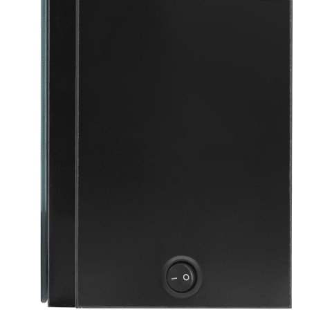 VidaXL LED kúpeľňová zrkadlová skrinka žiarivá čierna 50x13x70 cm